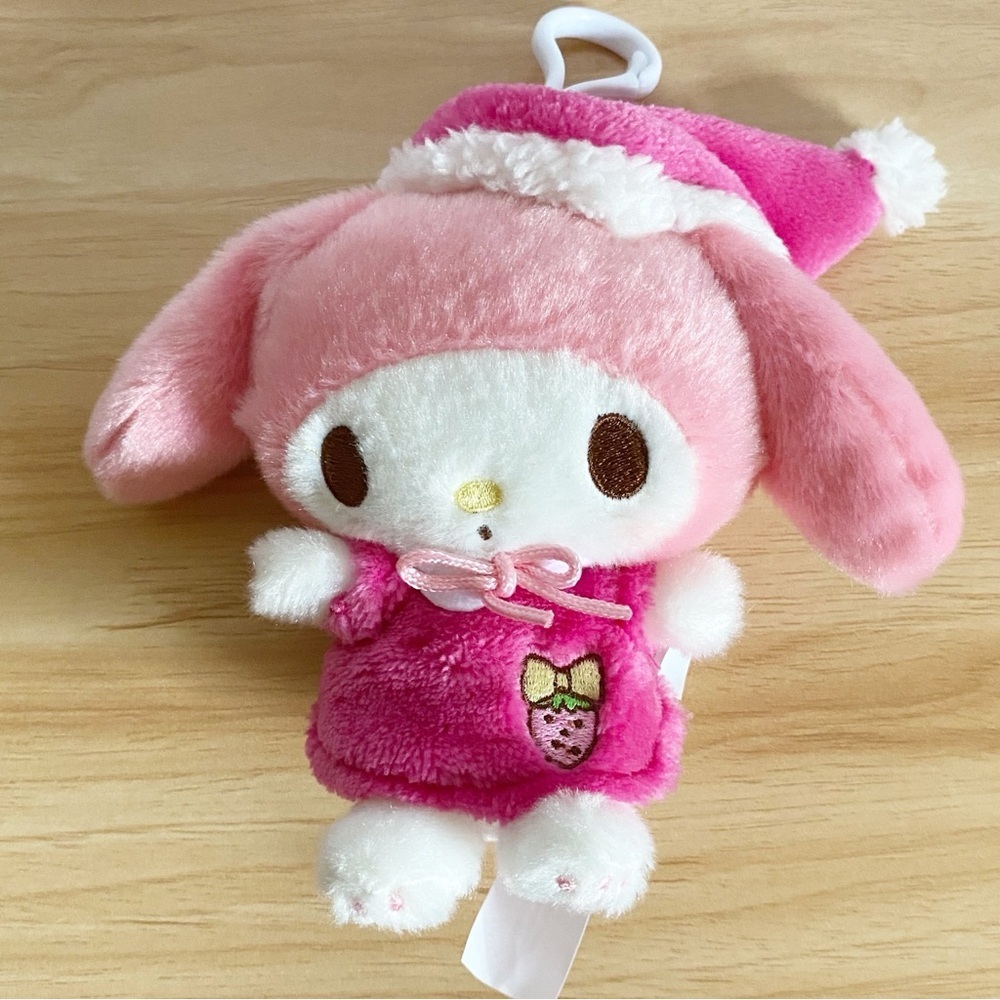 Sanrio My Melody Strawberry Pajamas Plush Clip